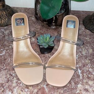 NWOT Dolce Vida Clear Double Band Sandals